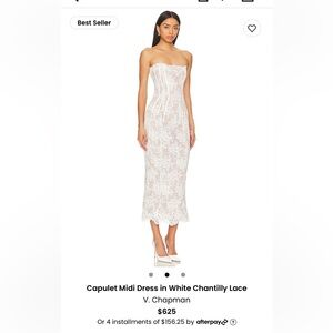 The Capulet Dress in White Chantilly Lace V. Chapman